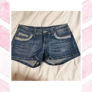 Miss Me Light Wash Jean Shorts